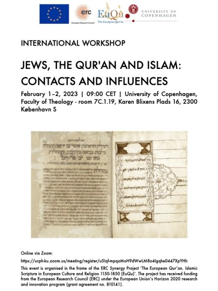 Event: Workshop “Jews, the Qur’an, and Islam: Contacts and Influences,” 1-2 February, Copenhagen University. Online and in&nbsp;person.